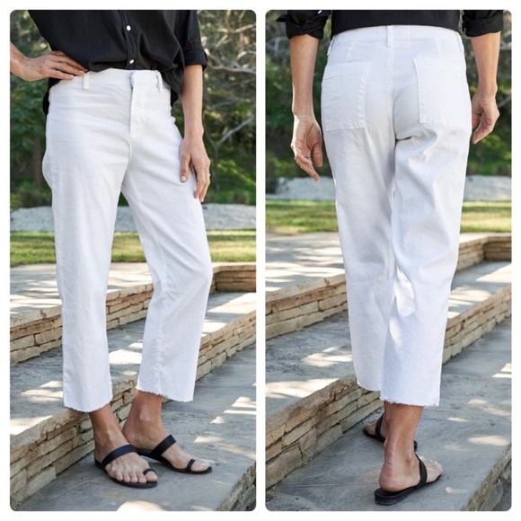 Frank & Eileen Kinsale The Trouser Italian Performance Linen White Size 6 - Picture 1 of 13